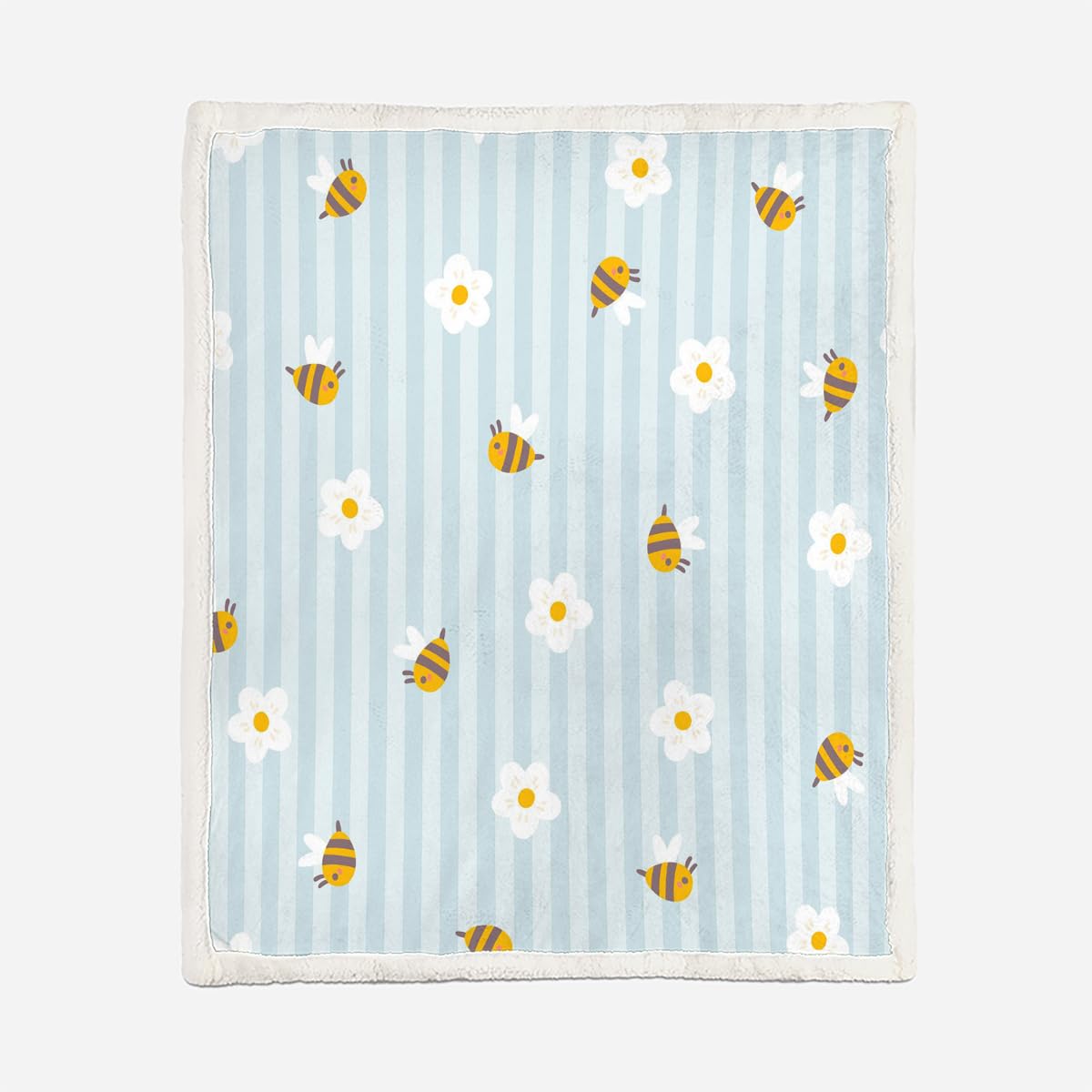 Abeille Couverture de Confort 150x200 cm 3D Plaid Couverture Abeille Microfibre Chaud Doux Jeté de Canapé Moelleux et Salon Chambre Sherpa Blanket（Style 263-9）