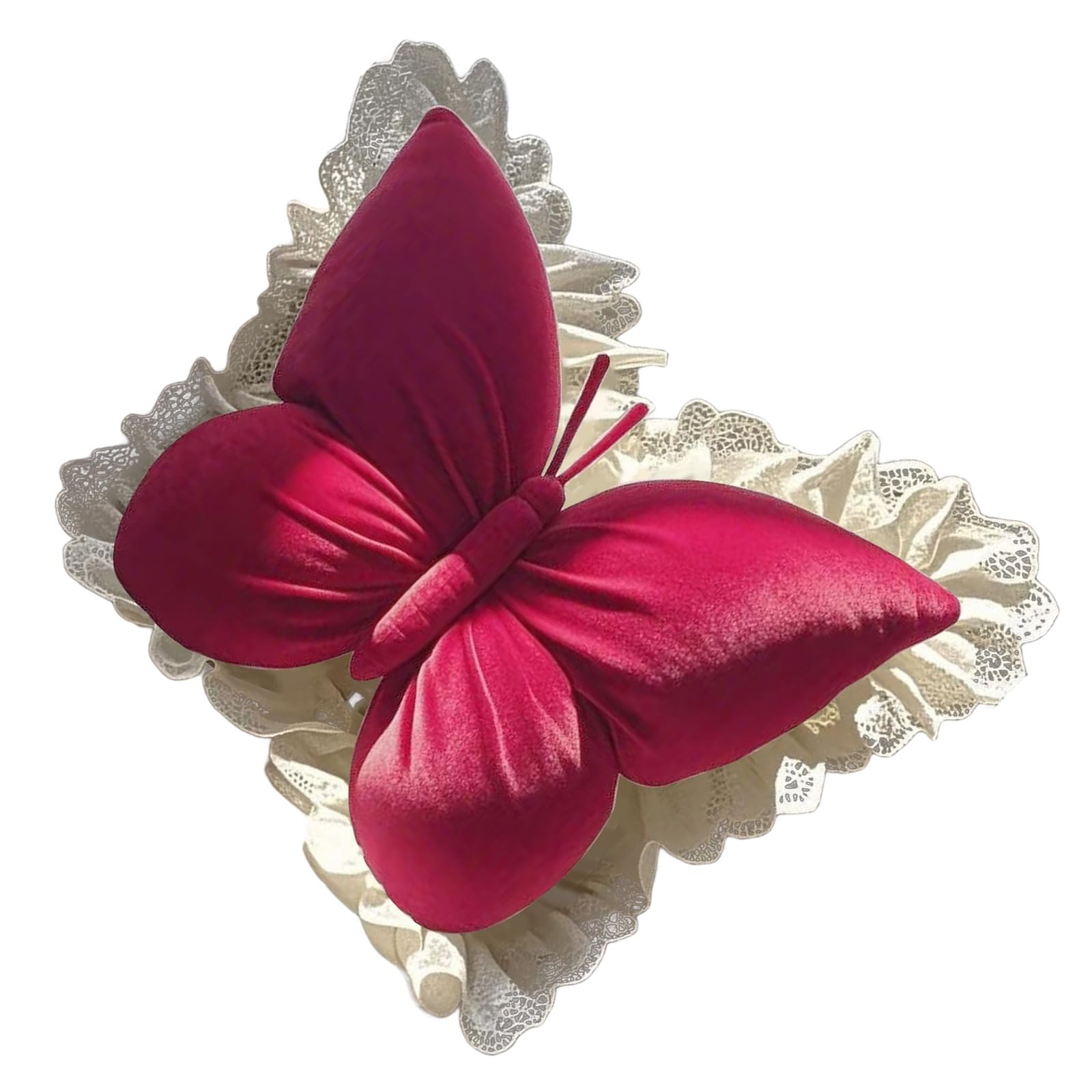 Jazuaiao Florals Embroidered Butterfly Backrest Pillow Soft PP Cotton Filled Accent for Living Room Bedroom Use Chair Comfort Cushion