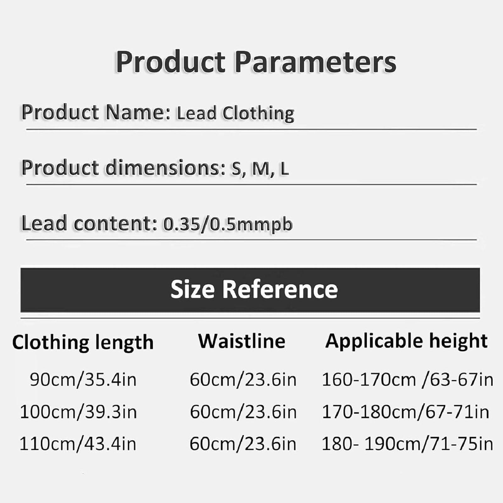Delantal de Plomo de Caucho for hospitales y Laboratorios, Protector de Rayos X de Manga Corta de 0,35 mmpb y 0,5 mmpb, Delantal de radiación, Impermeable.(0.35mmpb,43.4 * 23.6in)
