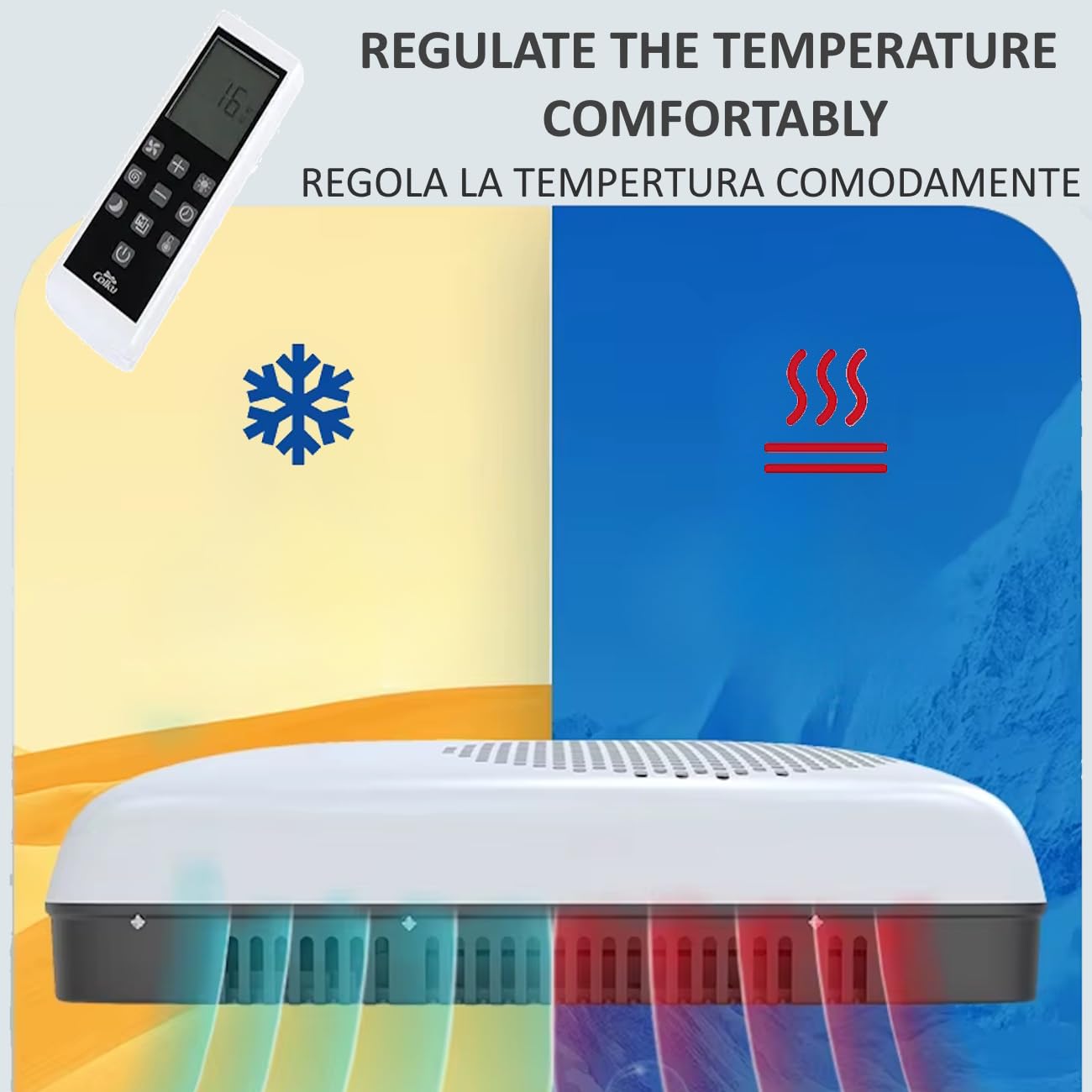Condizionatore d’aria per Camper 220-240 V Inverter per Caldo e Freddo Climatizzatore Silenzioso con Unità Esterna e Interna per Camion SUV Caravan