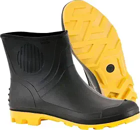 Bota De Pvc Preta E Amarela, Cano 3/4, Com Forro, 41, Vonder Vonder