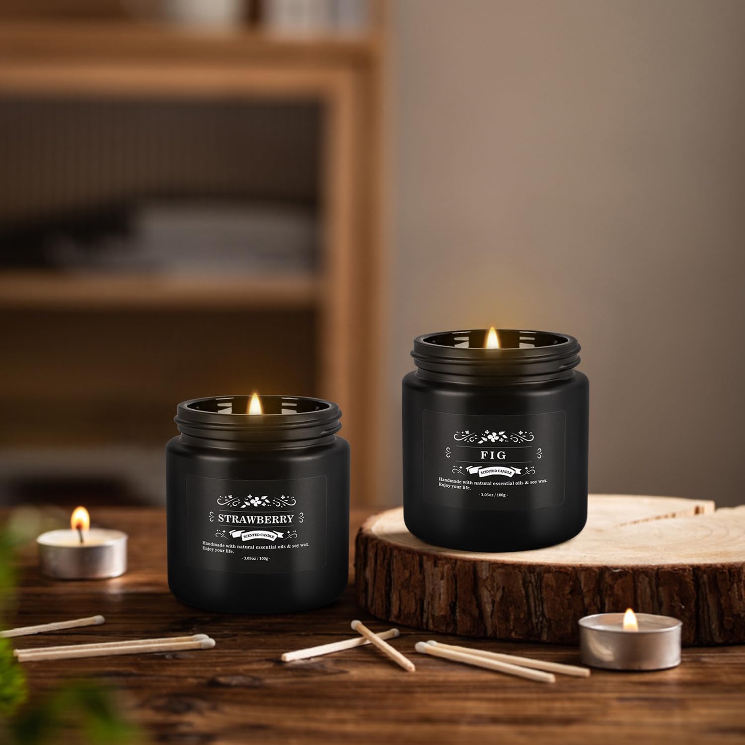 YOROXRG Scented Candles Gifts Set 24 Pack Soy Wax Travel Tin Jar Candles for Home 3.05 OZ for Mom for Christmas, Birthday, Thanksgiving, Mother's Day,Father'Day(Black) image 4