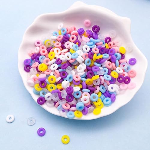 Miniatura 3 de Anillos de tapón de silicona – 100 cuentas espaciador localizador para bricolaje, pulseras, collares, accesorios de fabricación de joyas