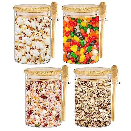 Cisivis Barattoli Cucina, Barattoli Vetro con Coperchio(Coperchio in Bambù), Set di 7 (250ml×3