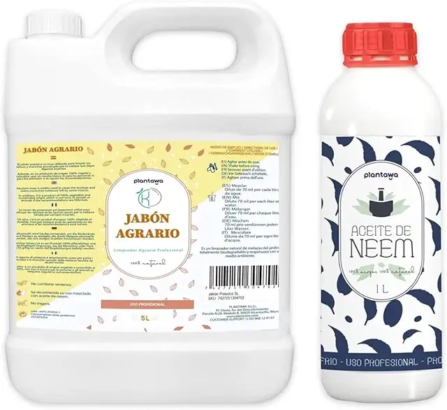 Pack Ahorro Jabón Potásico 5L + Aceite Neem 1L | Solución Natural Multiusos
