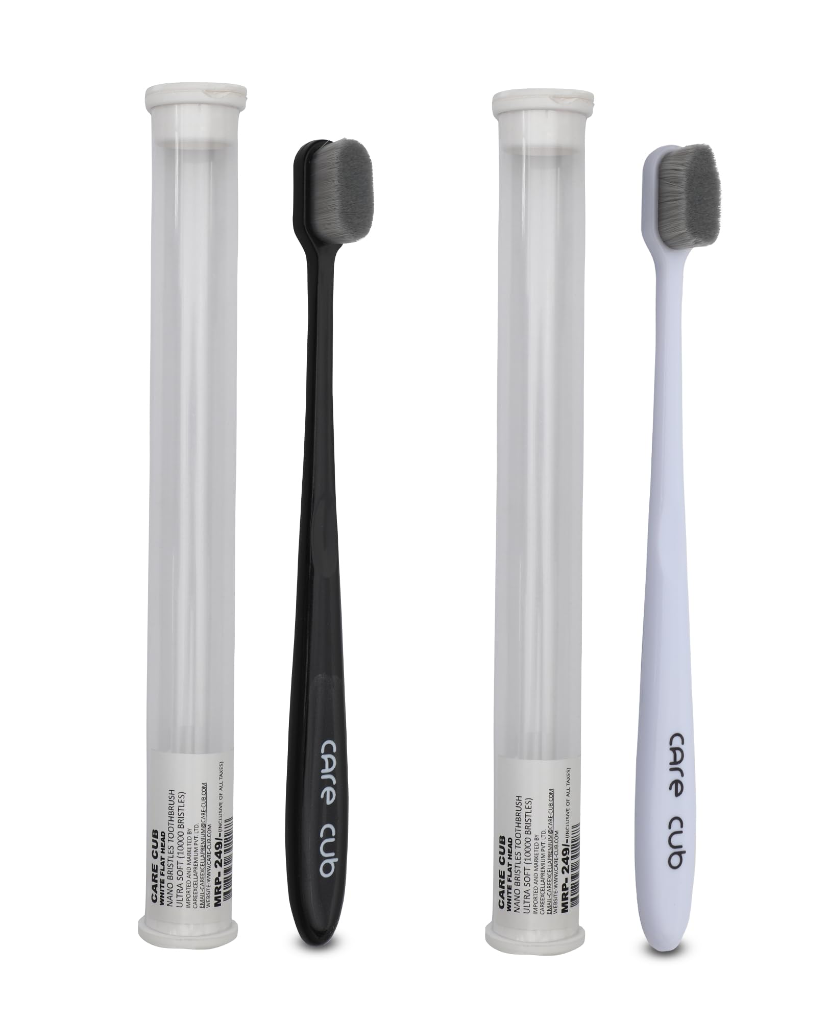 BLACK & WHITE ZigZag Head Ultra Soft-Bristles Micro Nano 10,000 Nano Bristle Good Cleaning Effect For Sensitive Teeth Oral Gum,Manual Toothbrush For Adults Pack Of 2