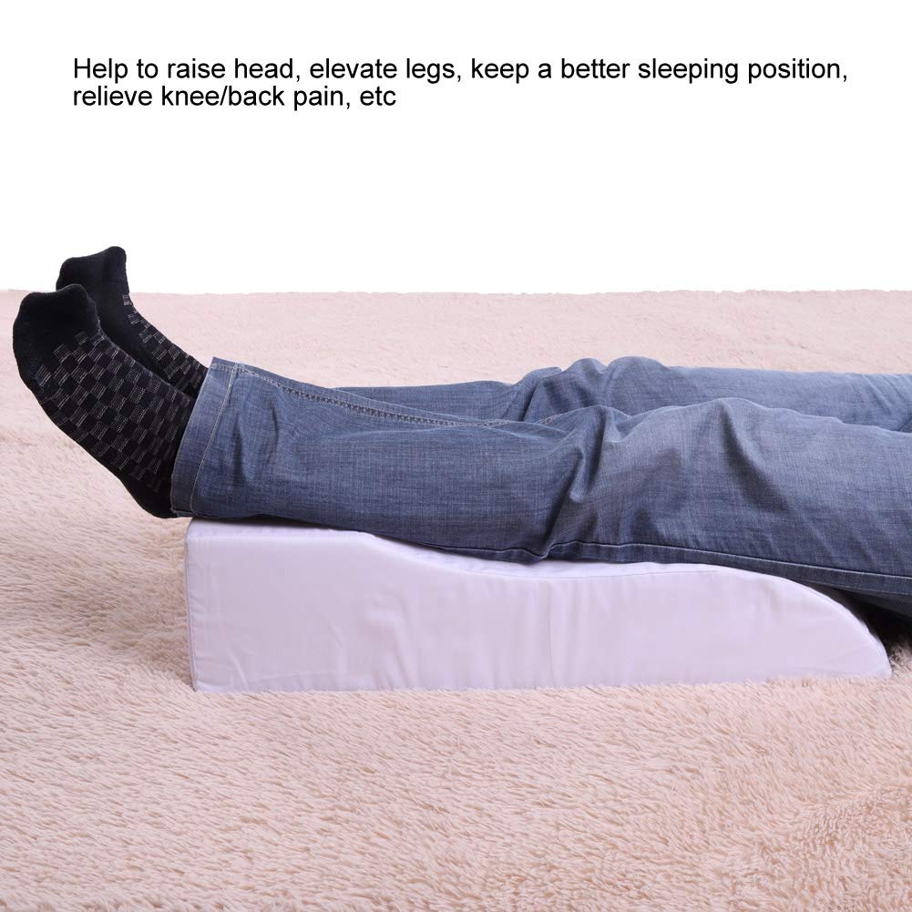 Cojín de espuma suave y cómodo, almohada de apoyo para descanso, alivio Lumbar, elevación de piernas, espalda (Blanco)