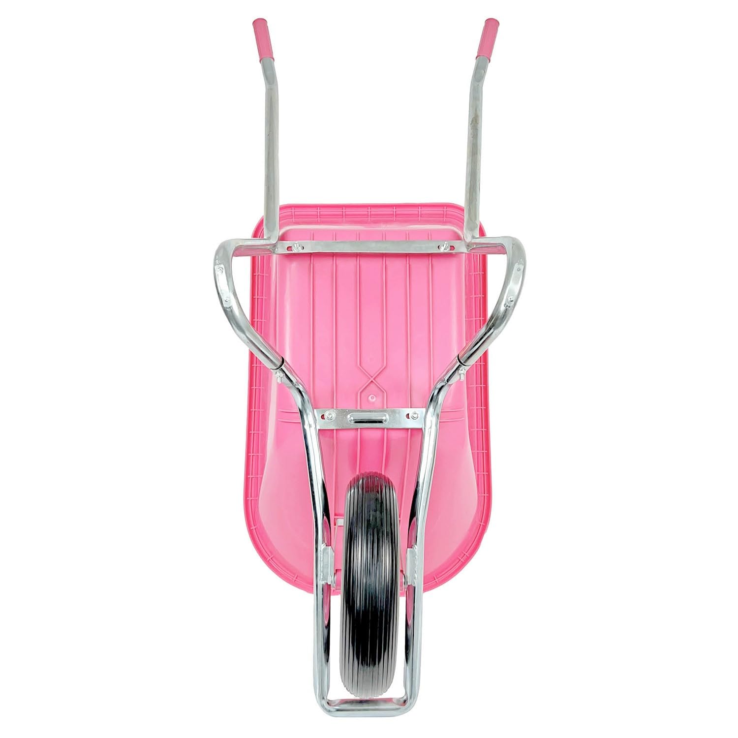 Matrix Schubkarre 100l Liter 250 kg verzinkt Vollgummireifen Schubkarren groß Garten Scheibtruhe Bauschubkarre Kunststoffwanne pink | Rahmen verzinkt | Metall Felge mit Kugellager | leicht und stabil