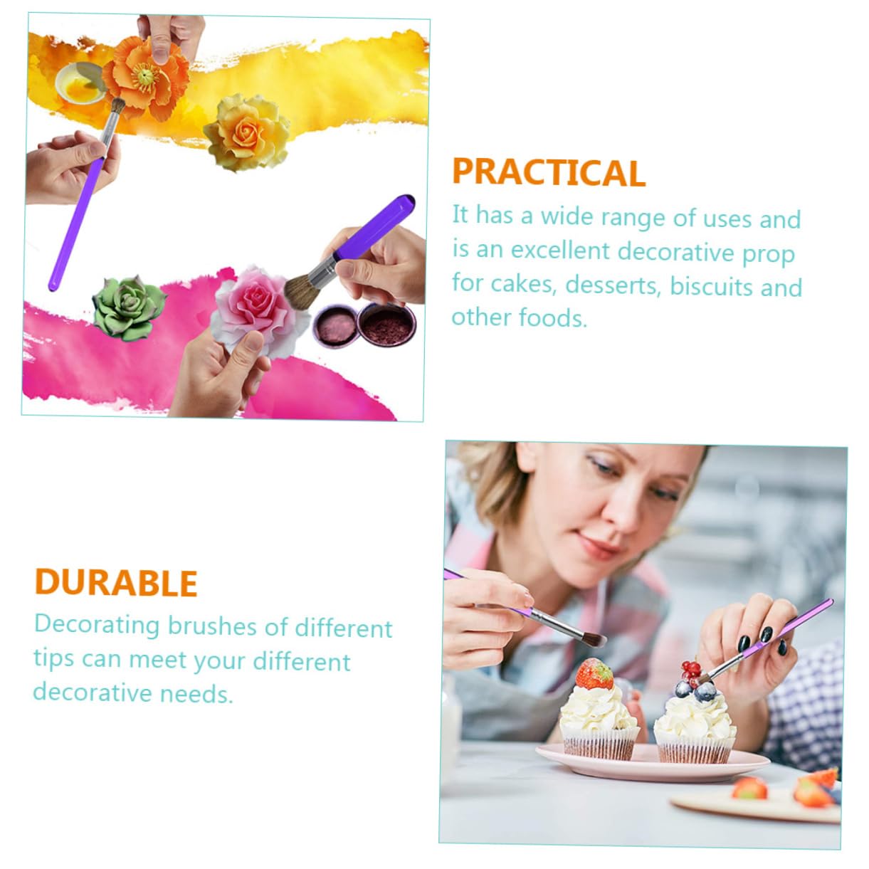 MAGICLULU 4 Set Custodia per Penna con Incisione Fondente Torta Kit di Decorazione di Biscotti Spruzzatori Tortiere di Grandi Dimensioni Cottura al Forno Mousse Decorare Plastica 8 Pezzi * 4