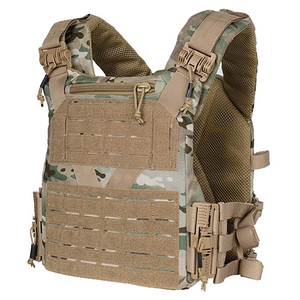Taktische Weste Verstellbar Mit Schnellverschluss, MOLLE Weste Aus Polyester, Leichte Utility Weste Mit Modularsystem Für Outdoor, Wandern, Camping Und Freizeitaktivitäten