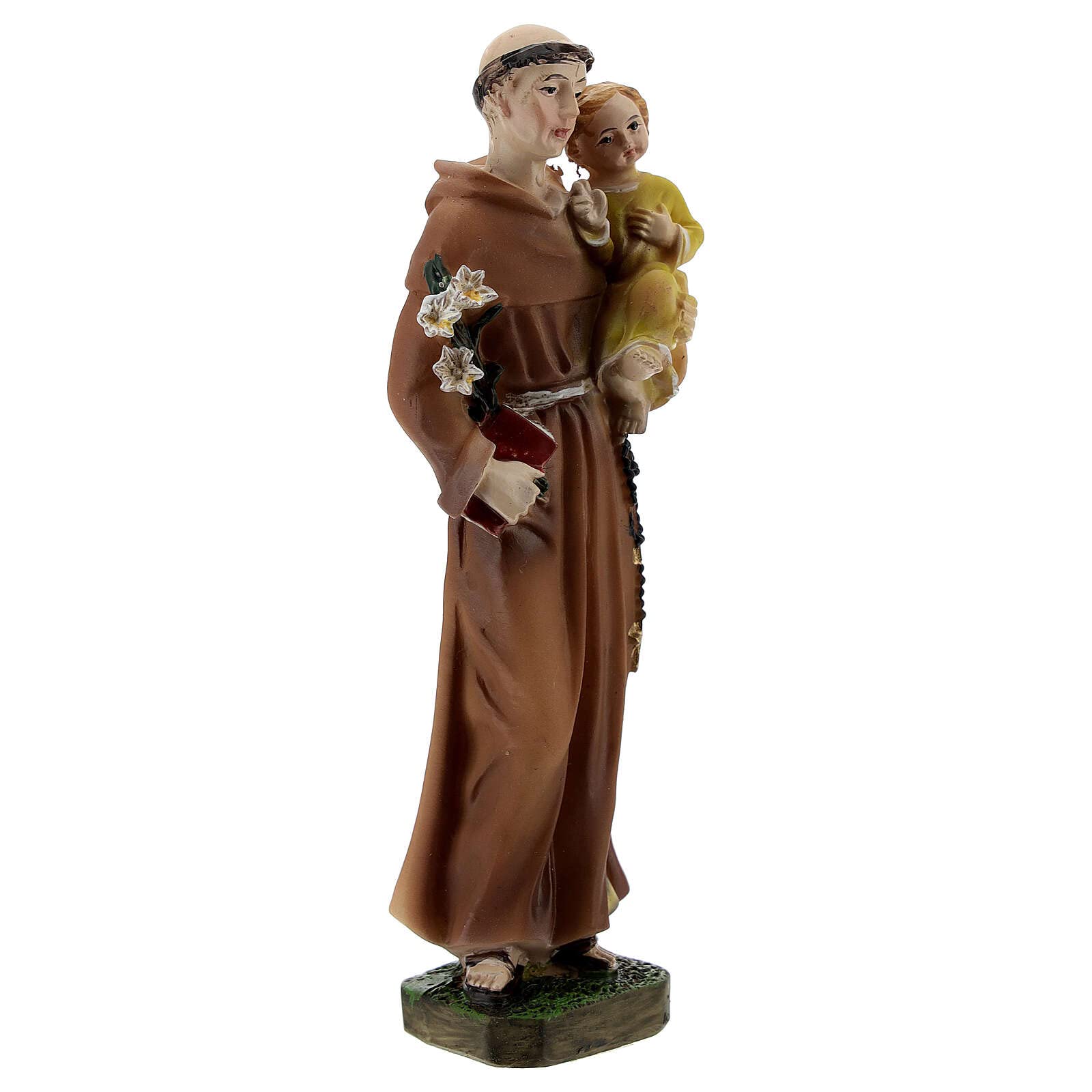 Holyart Statue in resina e PVC: Statuetta Sant'Antonio Bambino abiti gialli resina 12 cm