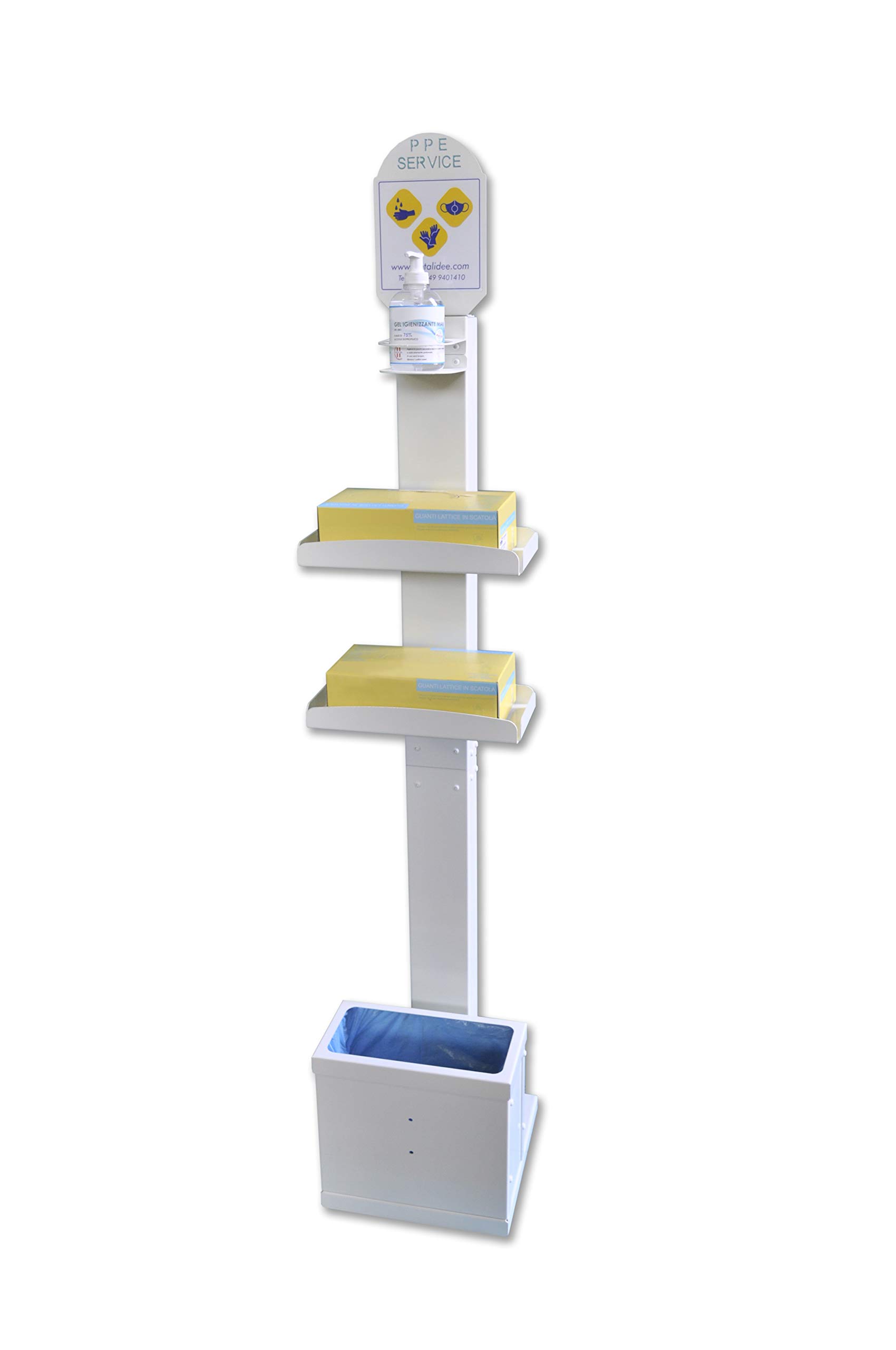 PPE-SERVICE, distributore a colonna per dispositivi di sicurezza individuale (BIANCO LUCIDO)