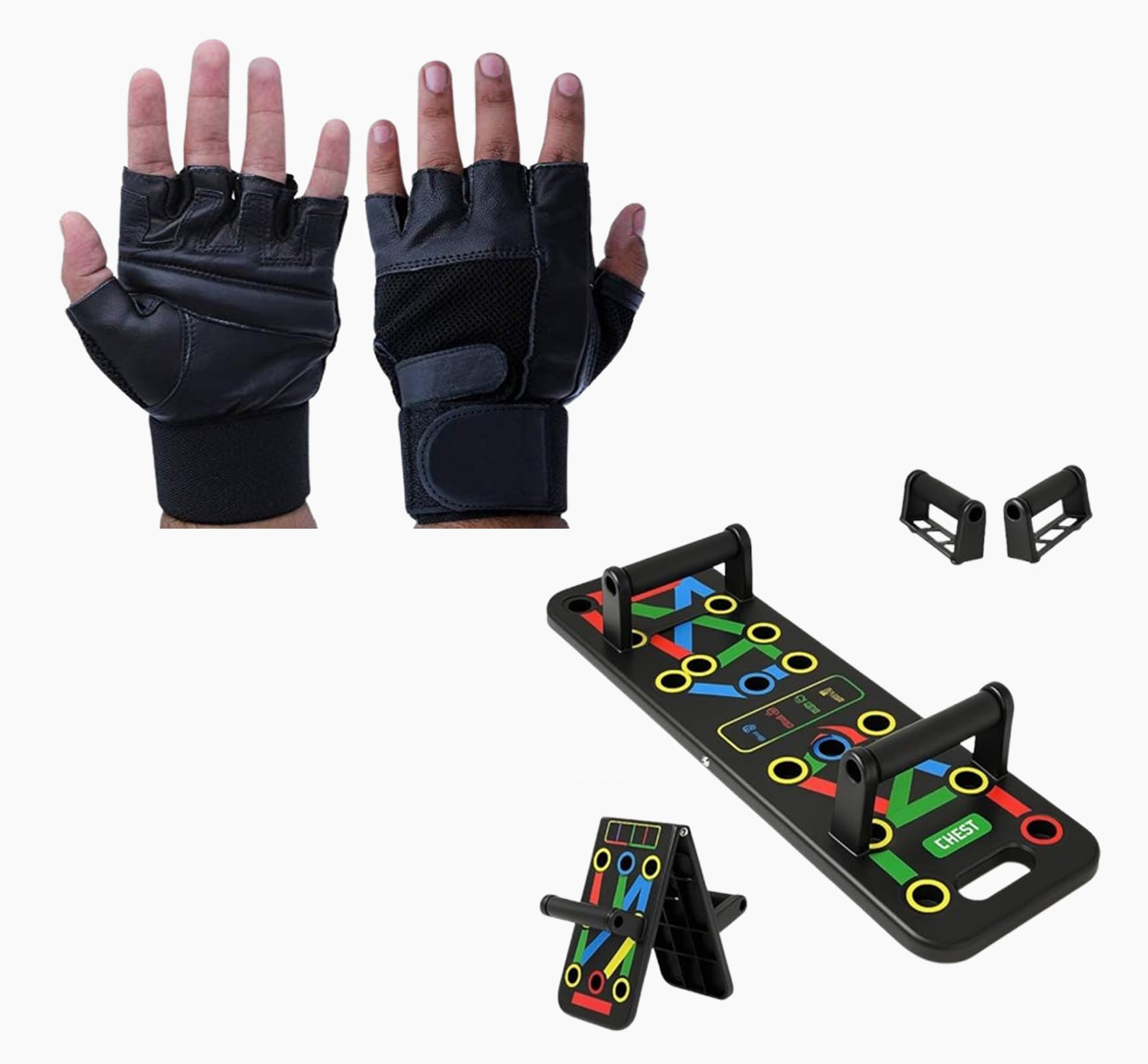 ALYV 14-in-1 Push-Up Board & Tactical Workout Gloves Combo | Ultimate Home Strength Training Kit for Full Body & Grip Support-picture-32