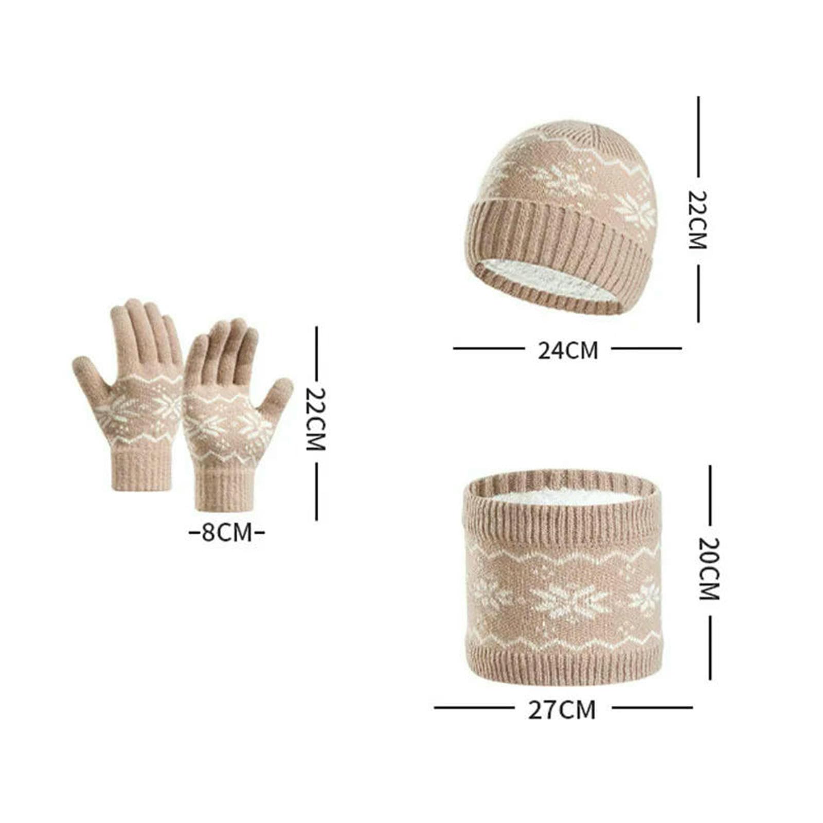Mütze,Schal & Handschuh-Sets 3 Stücke Winter Beanie Hut Handschuhe Snood Schal Set Schädel Kappen Verdickt Fleece Gefüttert Hals Kaschmir Schals Kappe Für Männer Frauen-grau