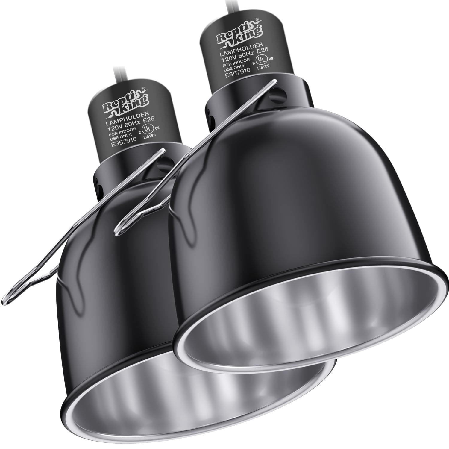 Reptile Light Fixture, 2-Pack 5.5'' Deep Dome for Reptile Light/Heat Lamp/UVB Light, Dual Heat Lamp Holder Fixtures