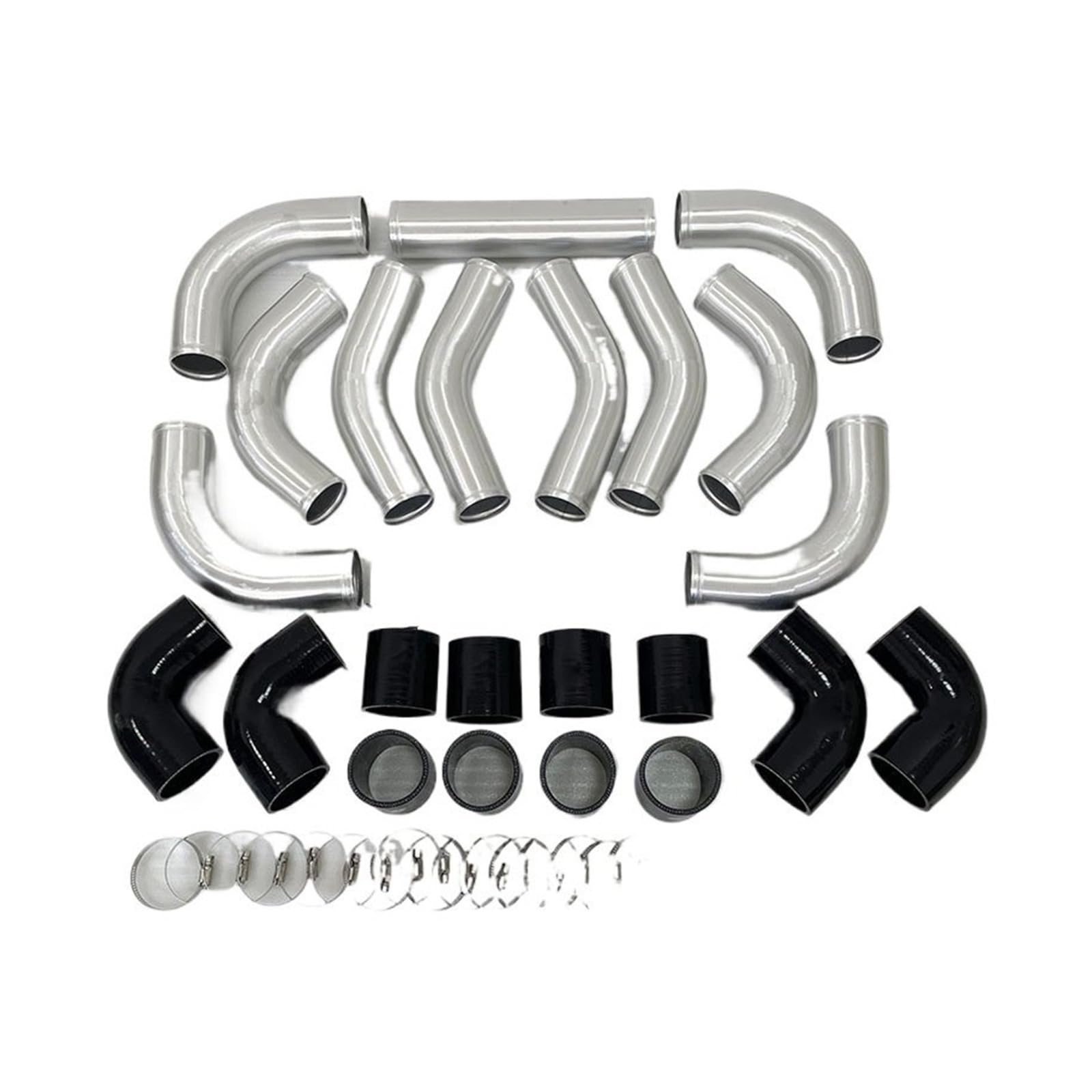 Aluminiowy Uniwersalny Zestaw Rur Intercooler Turbo Rura + Złączka Węża OD 2,0 "2,5" 3 "Cal 300 Mm Długości Intercooler do turbiny samochodowy