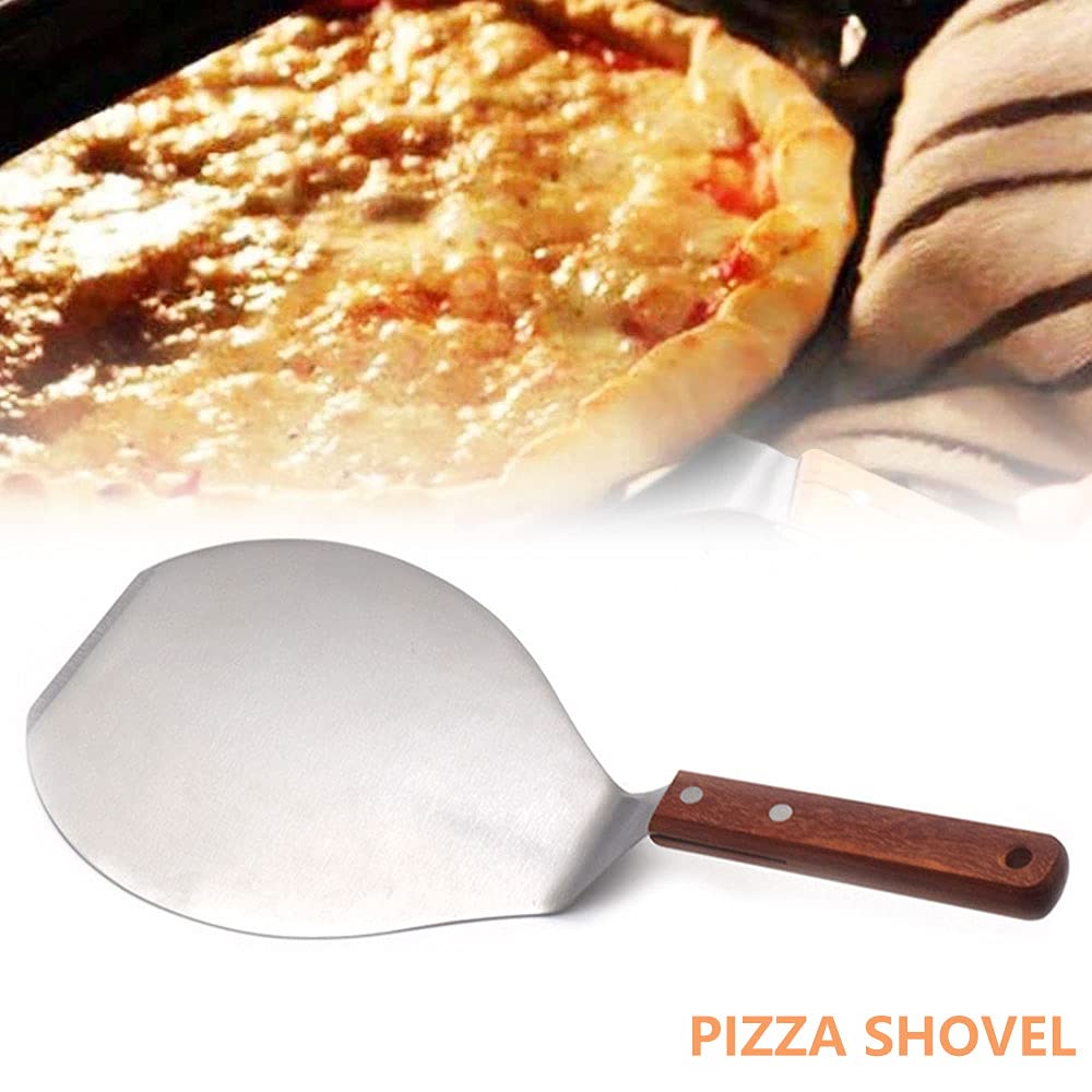 Pala Pizza Pala for pizza de acero inoxidable, pala for redonda metal, espátula for con mango madera, bandeja transferencia for levantar pasteles, for