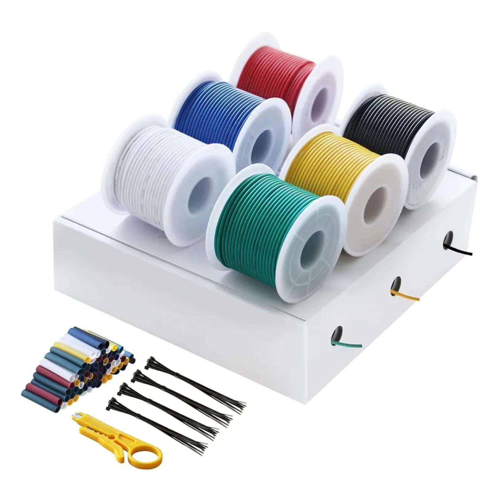 Cavi elettrici 6 Color 12-14-16-18-20-22-24-26-28-30 AWG Silicone Wire 18 Gauge(Red; 24AWG-50m)