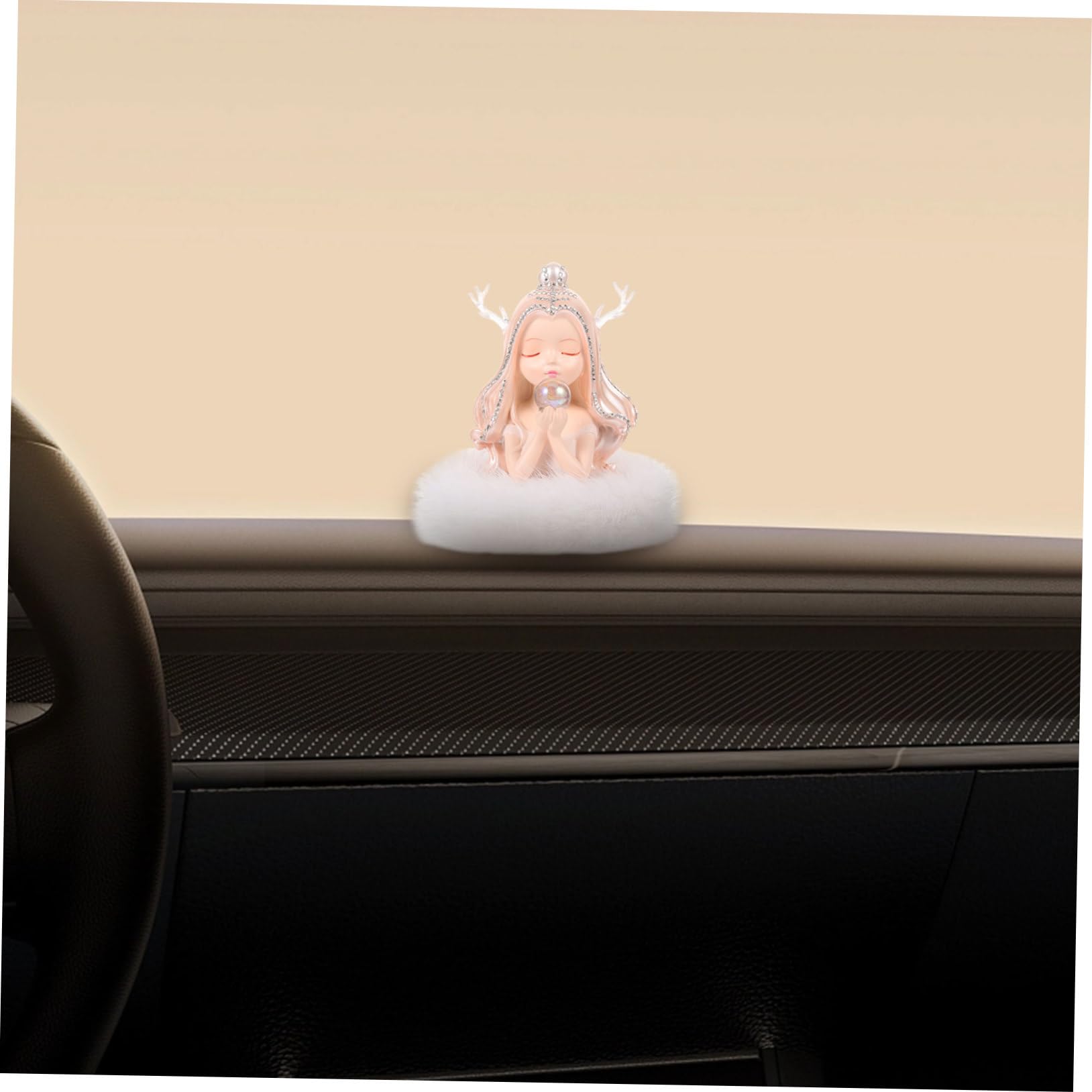 MAGICLULU Decorazione Auto con Angioletto e Base Bianca Profumo Duraturo per Interni Auto Accessorio Elegante e Pratico per Fresco e Rinfrescante