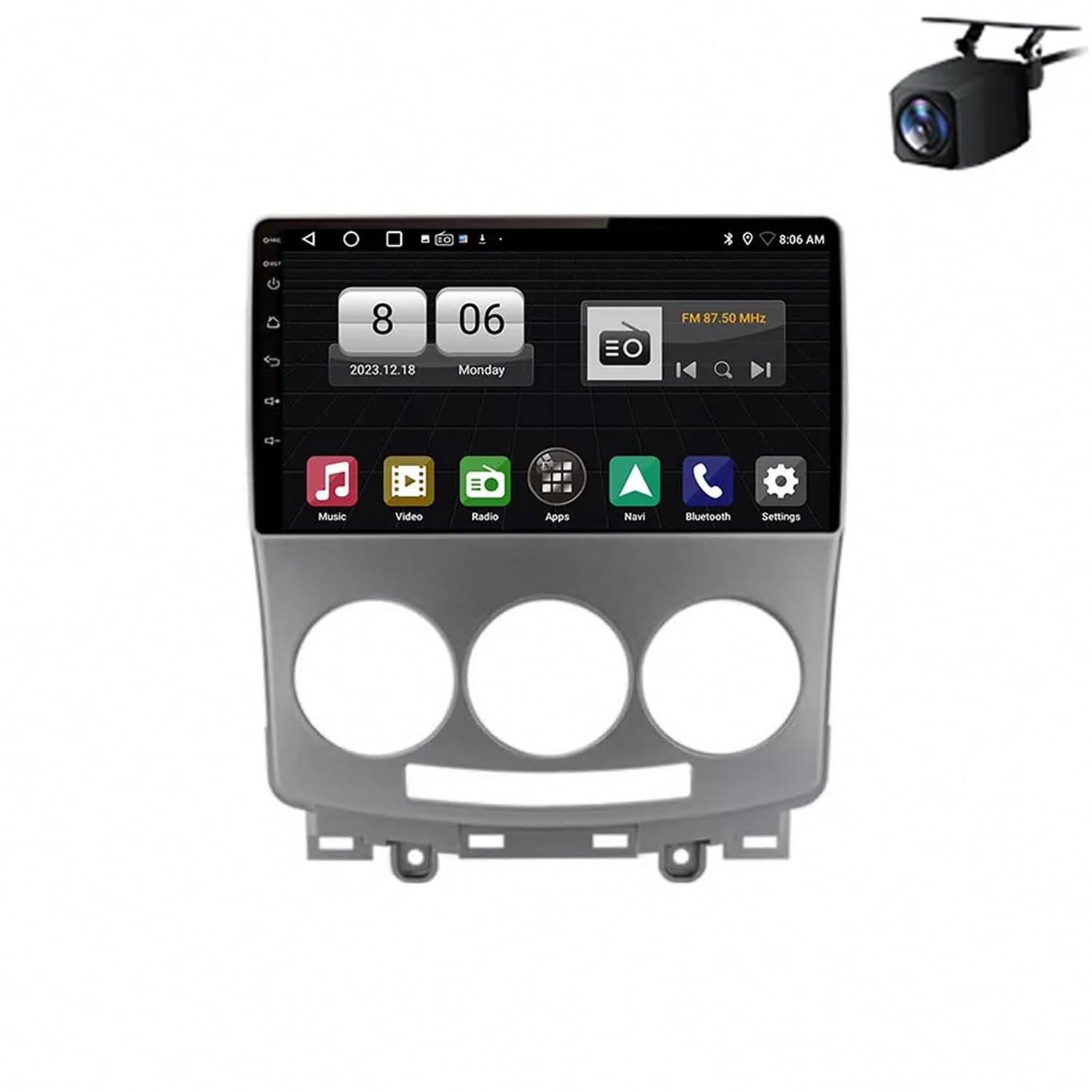Ekran Carplay dla Hyundai Tucson para 2004-2013 Z Kamerą Cofania, Funkcją Mirror Link, Sterowaniem Głosowym I Radiem Fm; Obsługa Siri/Aux/Airplay, 4 Rdzeń 2G+32G
