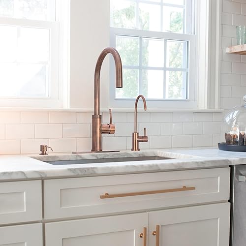 Miniatura 4 de Pulverizador desplegable para fregadero de cocina, estilo moderno, mango único, agujero único (cobre antiguo)