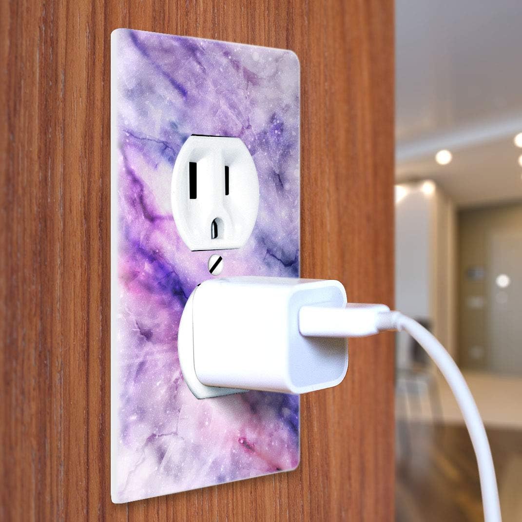 WIRESTER Duplex Outlet Cover Wall Plate/Switch Plate - Purple Fuchsia Marble image 3