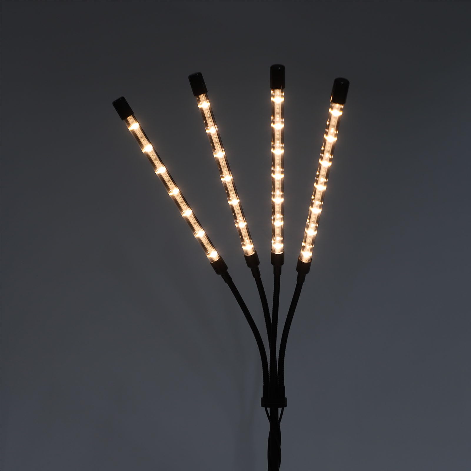 Chrees LED allevare Luci 4 Teste Lampada di Crescita Piante a Spettro Completo con Luminosità Regolabile per Piante D'Interno, Materiale in Alluminio (Supporto da scrivania 4 teste