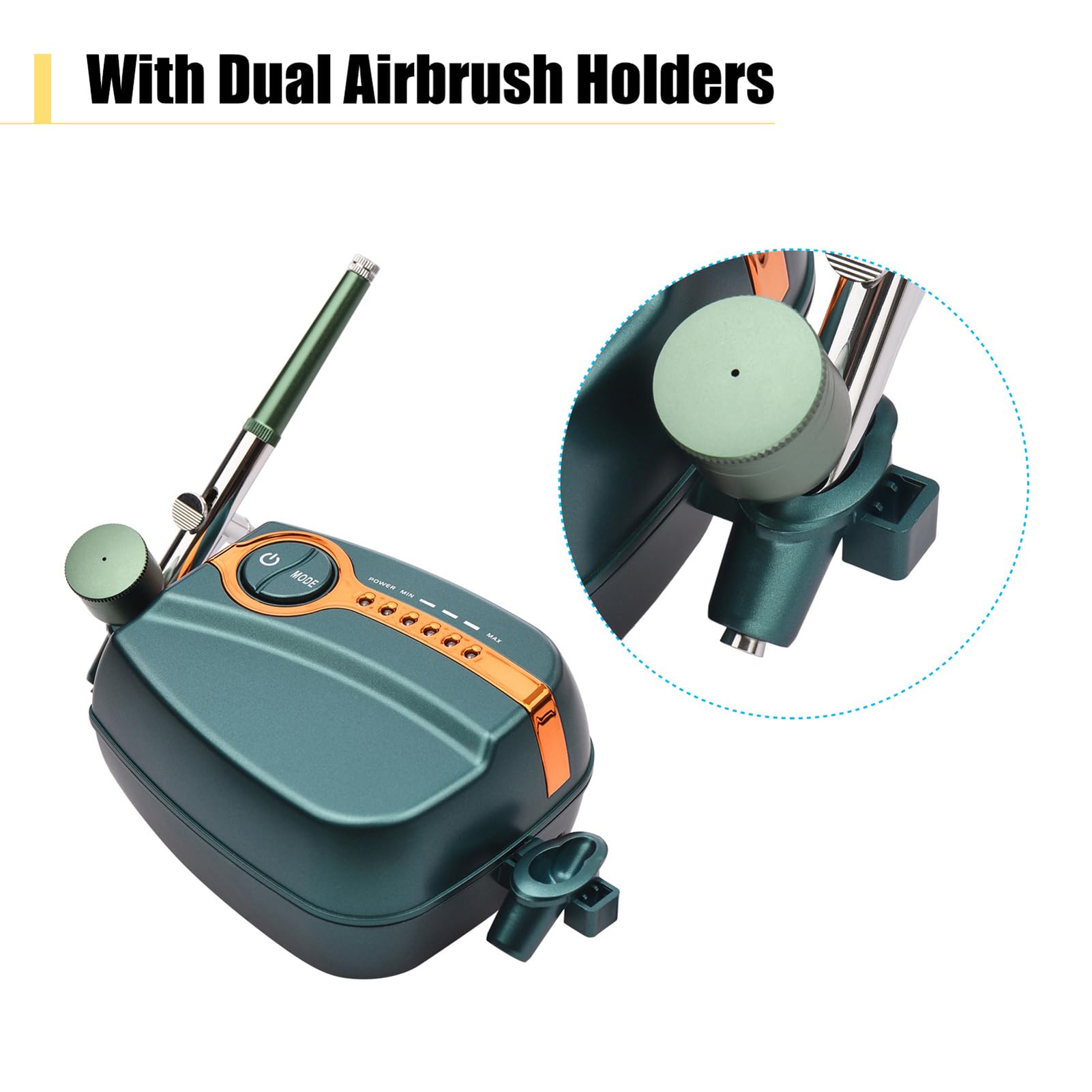 Kavolet Mini kit aérographe avec compresseur portable professionnel Airbrush avec double action, 0,4 buses aiguilles pistolet pour pâtisserie, peinture, maquillage du visage, ongles, manucure cake