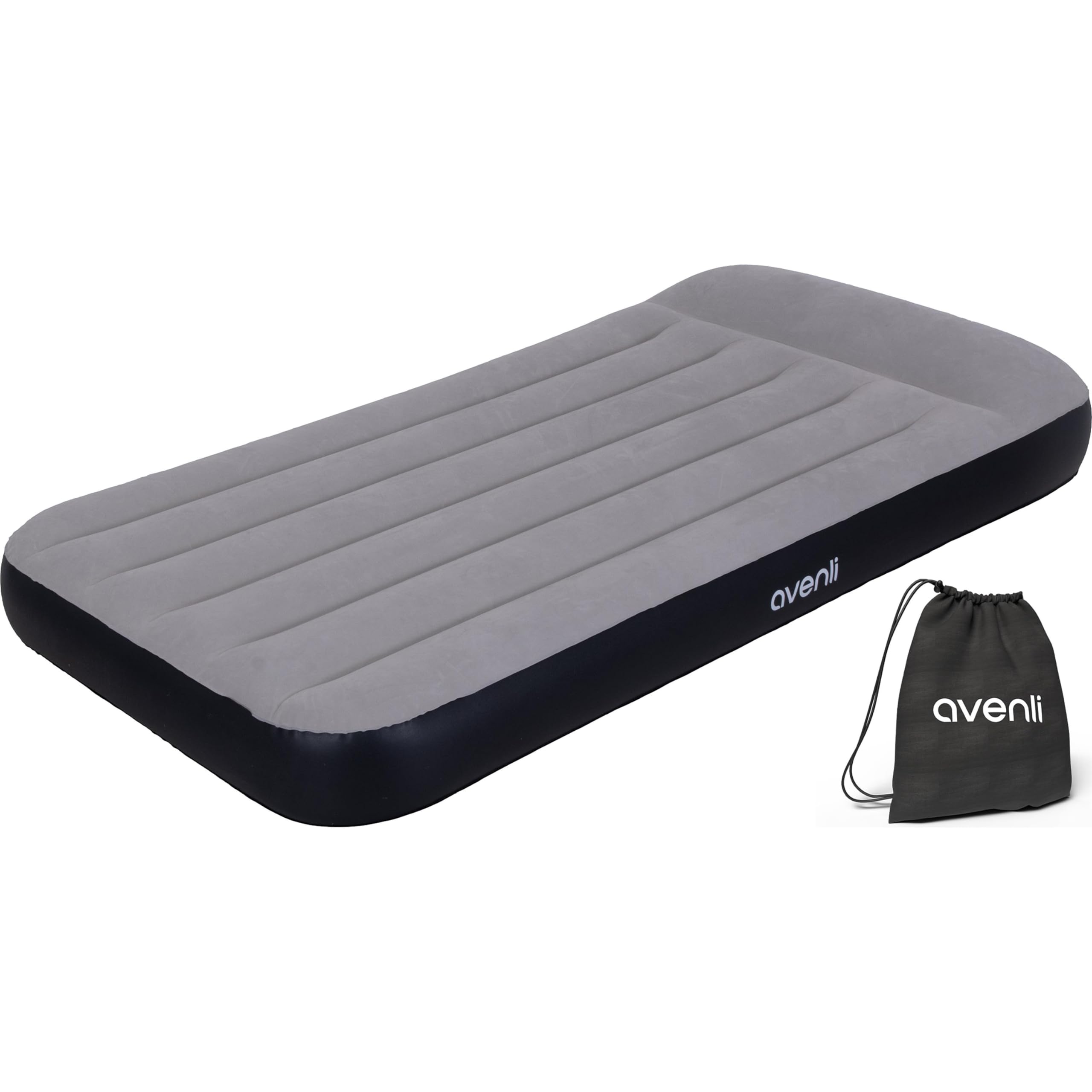 AVENLI Luftmatratze selbstaufblasend Twin-Size 191x99x30 cm, 1 Person, Coil-Beam, selbstaufblasend, bis 100 kg, grau, Camping Gästebett Outdoor – aufblasbare Matratze für 1 Person