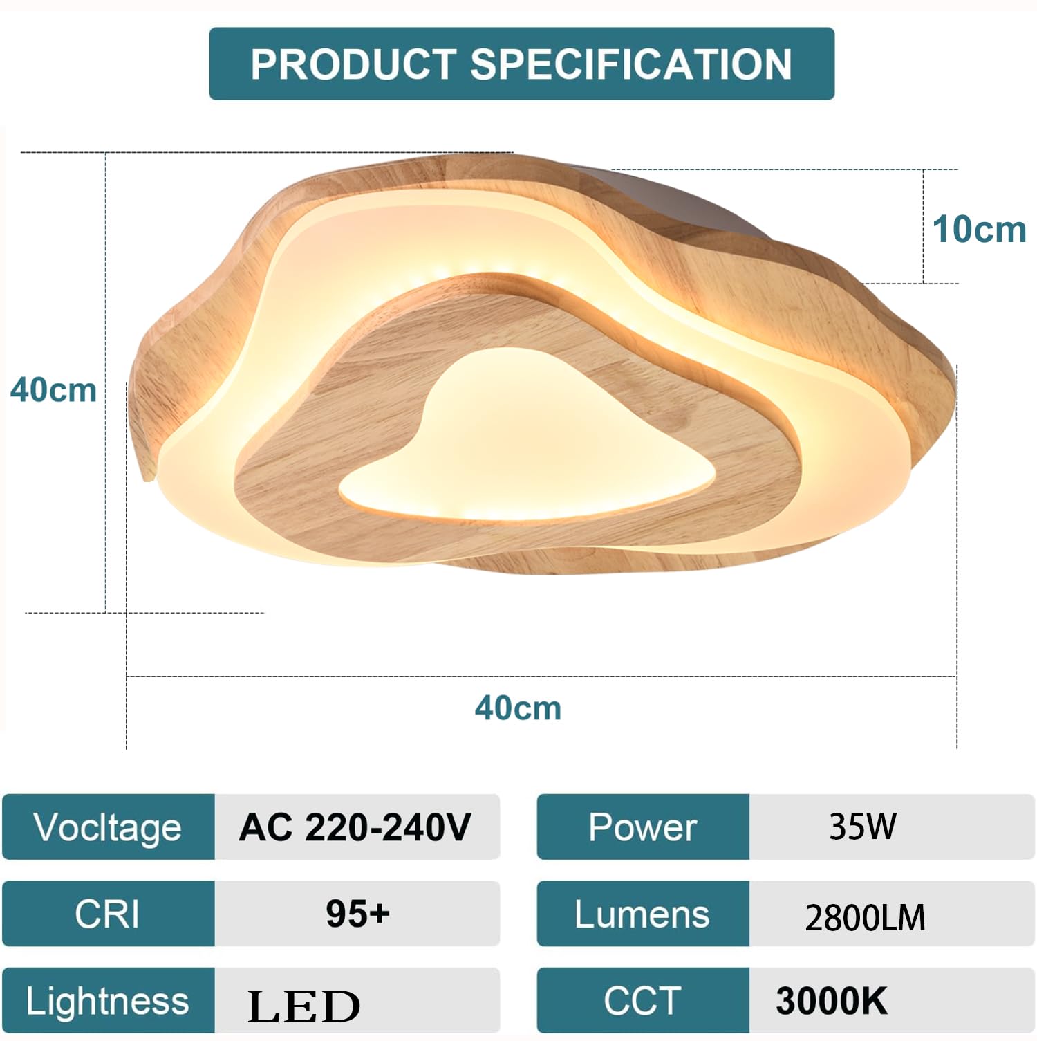 Plafoniera led Dimmerabile Moderno Rettangolo Lampada a Soffitto Dimmerabile 3000K-6000K Per