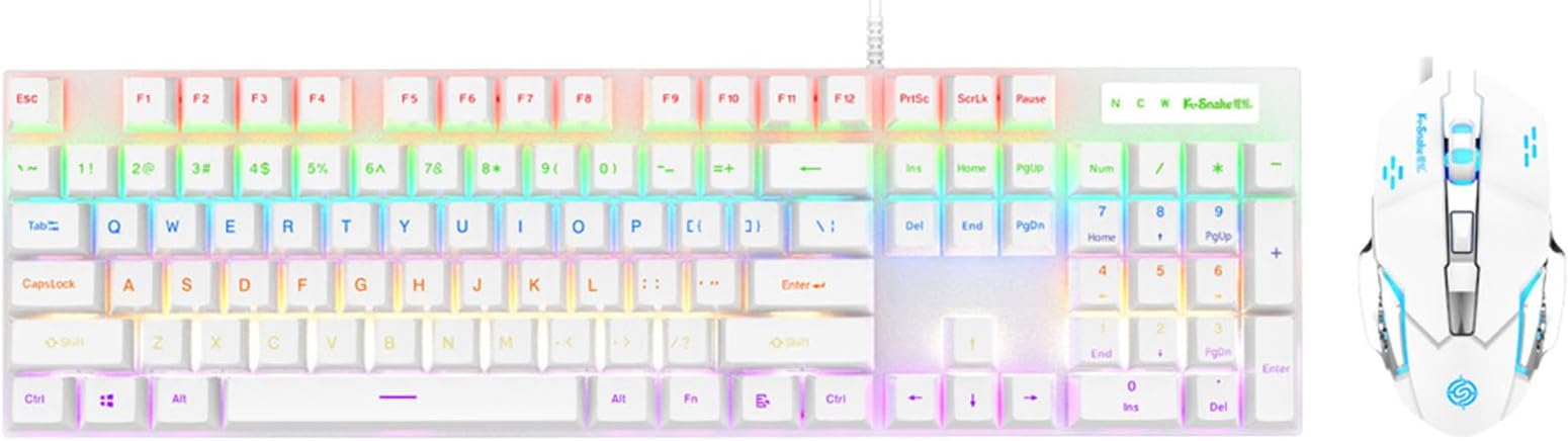 KM600 Keyboard Mouse Combo USB Gaming Mouse And Keypad Set Waterproof 104-key 1200/1600/2400/3200 DPI For Gamers KM600 Mechanical Keypad RGB Gaming Keyboard And Mice Kit Blue Switch For Desktop