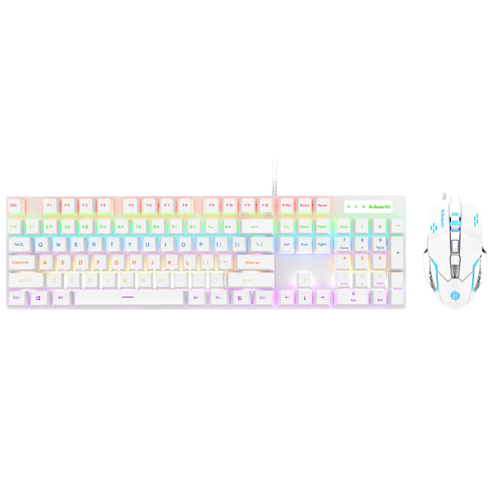 KM600 Keyboard Mouse Combo USB Gaming Mouse And Keypad Set Waterproof 104-key 1200/1600/2400/3200 DPI For Gamers KM600 Mechanical Keypad RGB Gaming Keyboard And Mice Kit Blue Switch For Desktop