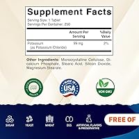 Vista 2 de Vitamatic Potasio 99mg – 250 Tabletas – Cloruro de Potasio para la Función Muscular, del Corazón y de los Nervios – Apoyo de Electrolitos – Sin OMG