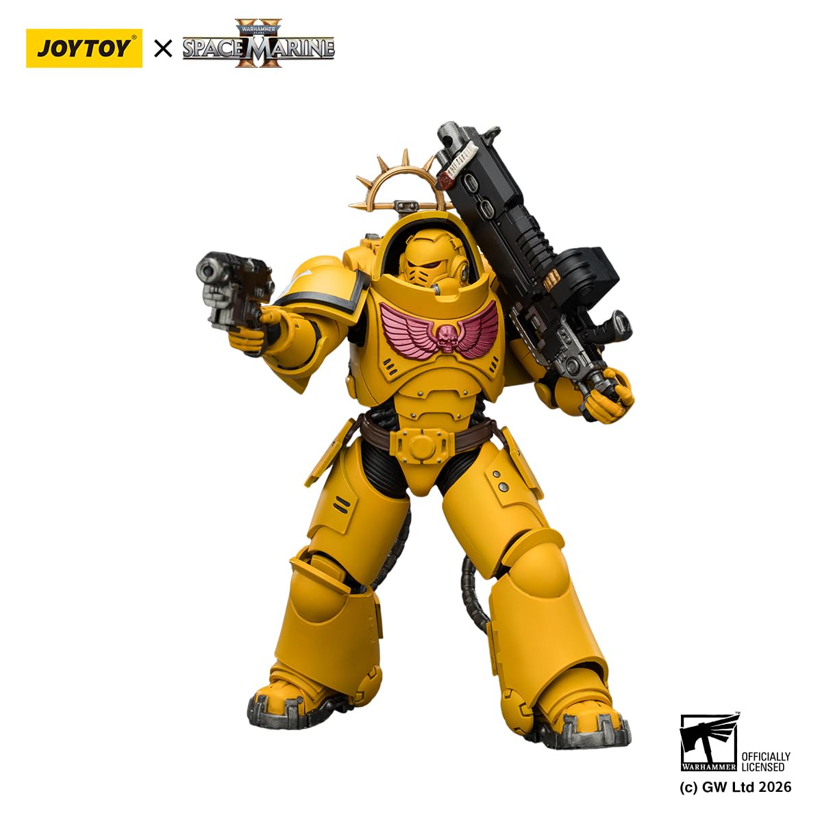 JOYTOY Warhammer 40K Figurine d'action 1/18, édition de jeu, poings impériaux intercesseur lourd avec fusil à boulon lourd et pistolet à boulon – Cadeaux d'anniversaire de collection de 12,7 cm