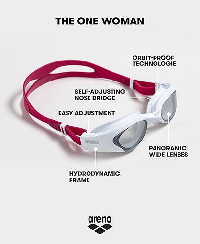 Miniatura 3 de ARENA The One Woman - Gafas de natación para nadadores y triatletas de ajuste universal, tecnología a prueba de órbitas, tratamiento antivaho