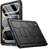 Poetic TurtleSkin Case for iPad Pro 11 Inch 2024 M4 5th Gen, Heavy Duty Shockproof Rugged Kids Friendly Drop Protection Silicone Cover Case, Black