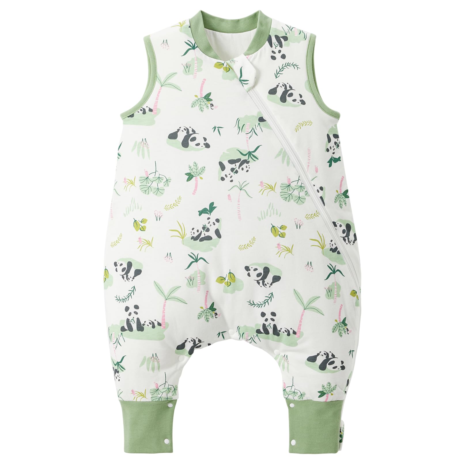 LULUMONKEY Sleeping Bag with Legs 2.5 TOG, 100% Cotton Winter Sleeping Sack with Feet Toddler Wearable Blanket 6-12 Months, Panda