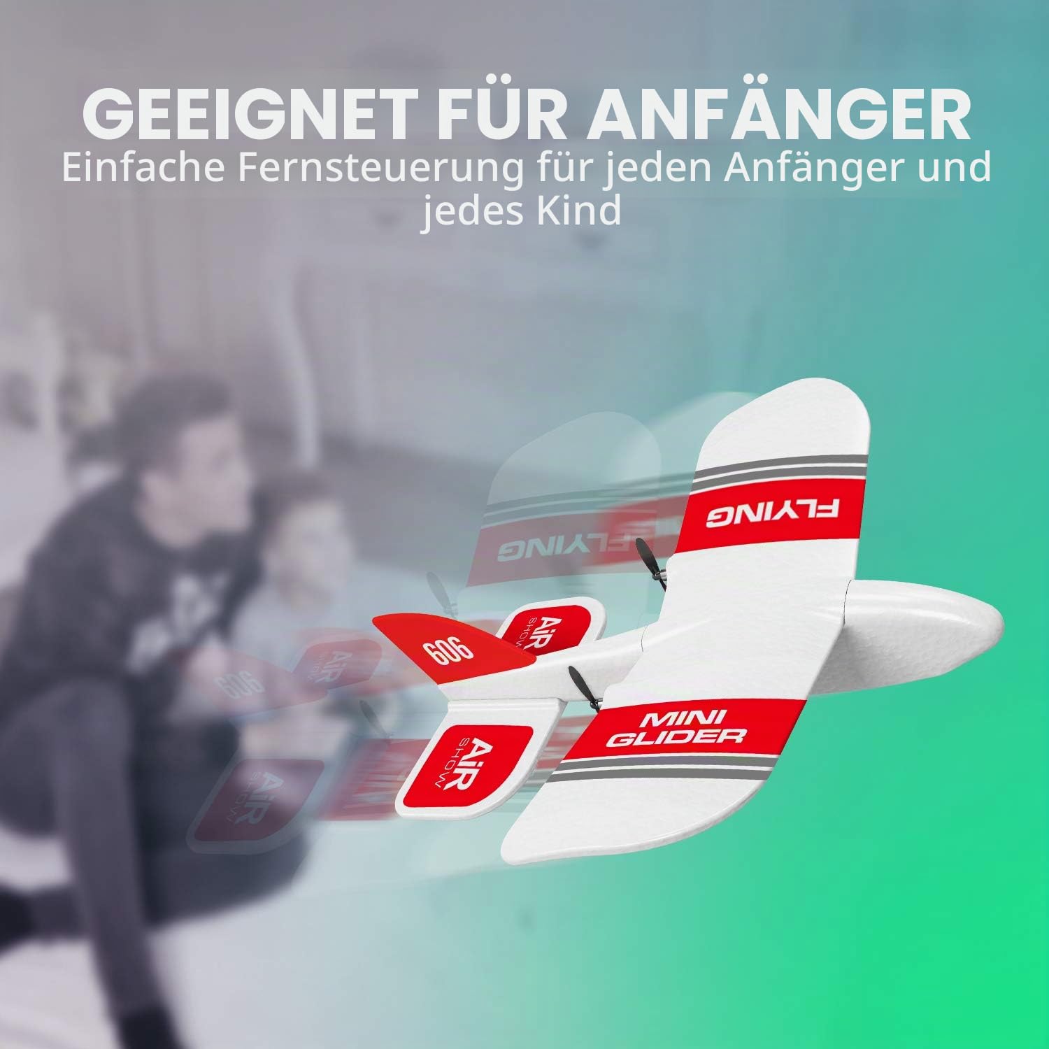 KF606 ferngesteuertes Segelflugzeug, 2,4 GHz, 2 Kanäle, fester Flügel, EPP-Schaumstoff, Mini-Gleiter, integriertes Gyro-System, Mini-Indoor-RC-Gleiter, Flugzeugmodell, Spielzeug für Kinder und