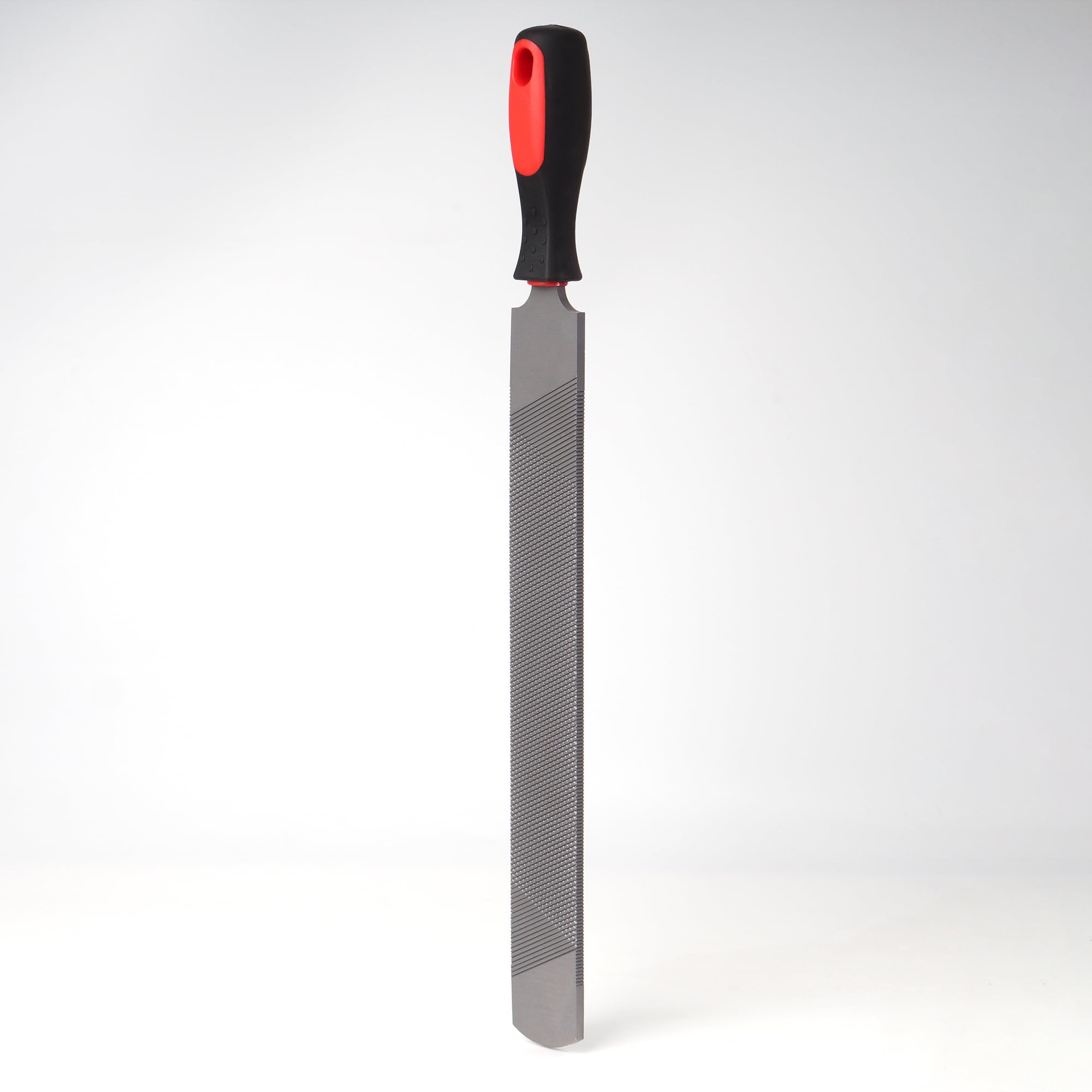 Hufraspel Doppelseitiges 350mm aus Kohlenstoffstahl mit Gummigriff, Runder Kopf Hufschmied Hufraspelwerkzeug, Pferdehuffeile Hufpflege für Pferde, Ziegen, Kühe, Tierhufe (Grau, 350mm)