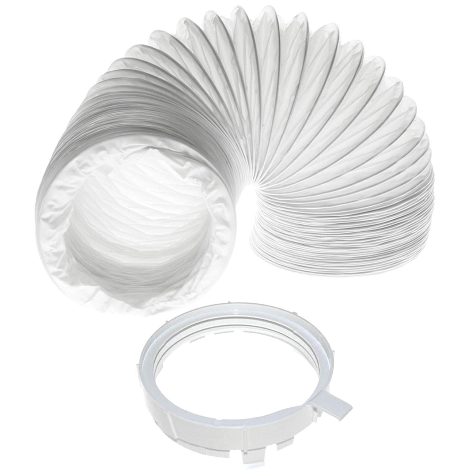 SPARES2GO 2m Vent Hose + Adapter/Connector Ring for John Lewis JLDV02, JLDV08, JLV09 Tumble Dryer