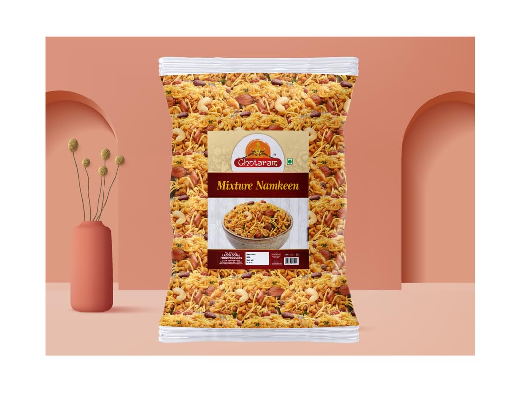 Ghotaram Gujarati Mix | Gujarati Namkeen | Spicy & Sweet in Flavour | Natural Flavouring Agent | Tea- Time Munchies to Spend Time with Family | Ready to eat Occasion Festival Namkeen-300g*1Pack 1