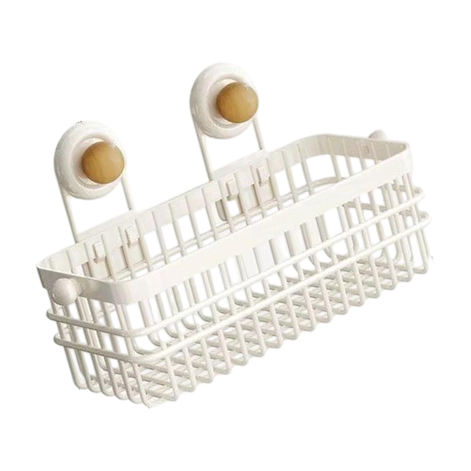 Zeiwohndc Bathroom Suction Cup Basket for Shower Storage of Toiletries and Clean Items Kitchen Storage Basket