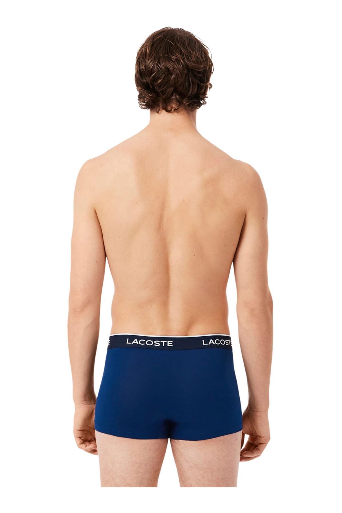 Lacoste Herren 3-Pack Strech Cotton Boxershorts, Marine/Rouge-Methylene, L