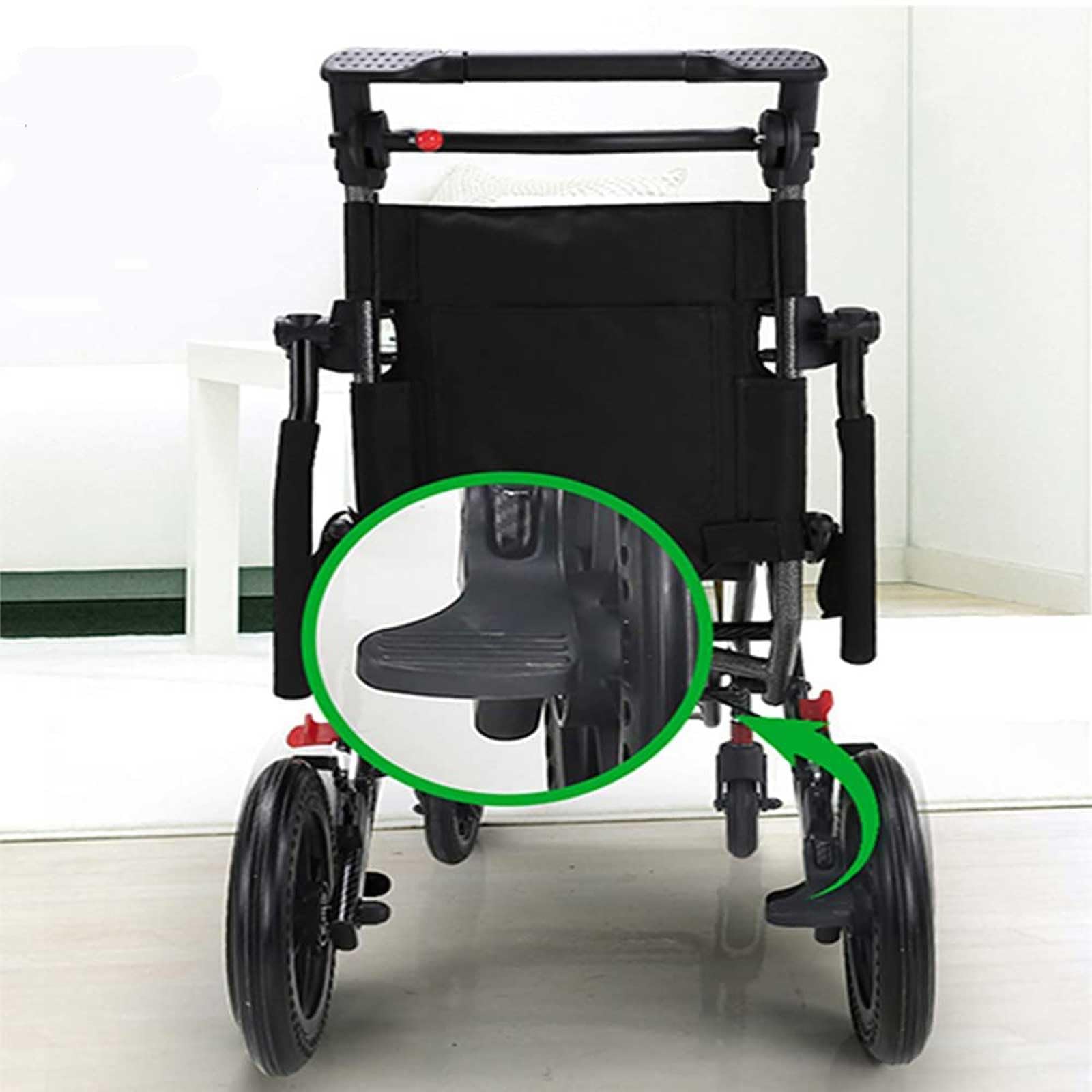 UYSELA Silla de Ruedas Ligera Plegable, Silla de Ruedas de Viaje Ultraligera para el Hogar, Sillas de Ruedas de Aluminio para Adultos, Niños y Ancianos