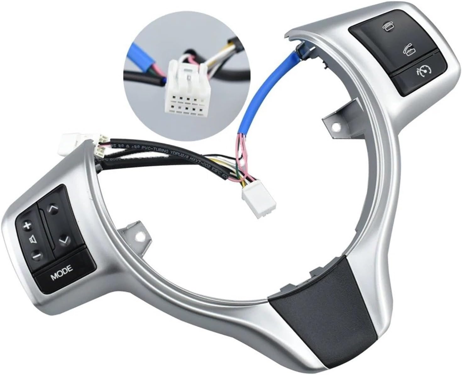 Steering Switch Button For Toyota For Vitz For Yaris 2012 2013 2014 2015 2016 Steering Wheel Switches Buttons(Silver)