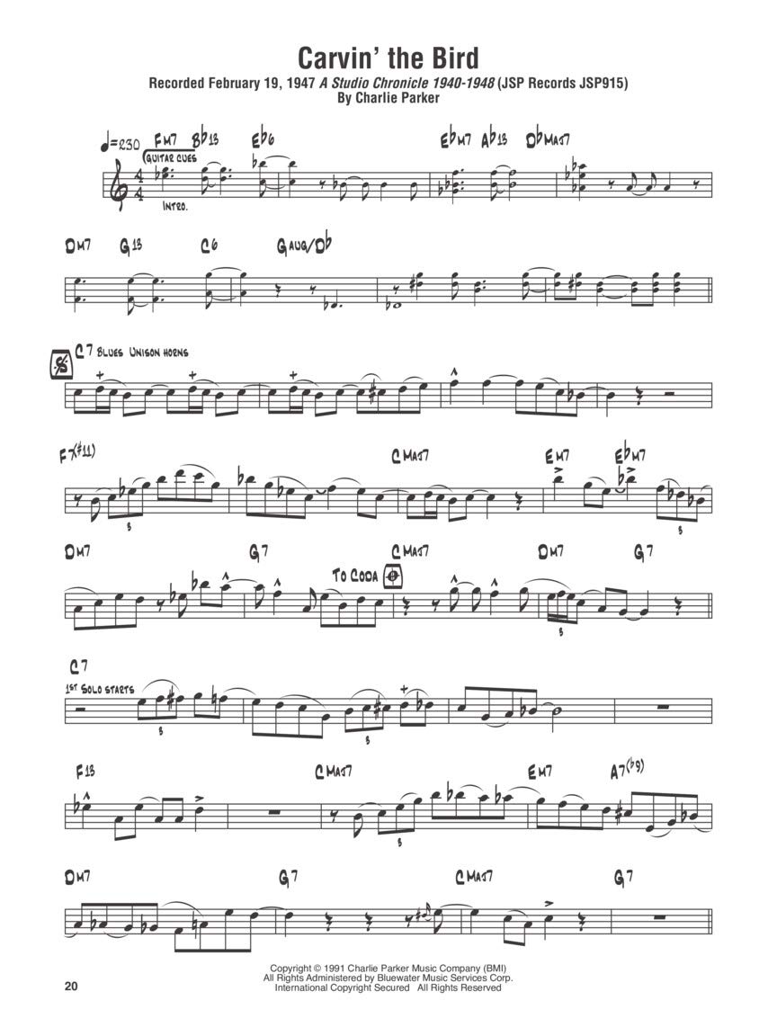 Charlie Parker Omnibook: For E-flat Instruments, Transcribed Exactly From his Recorded Solos