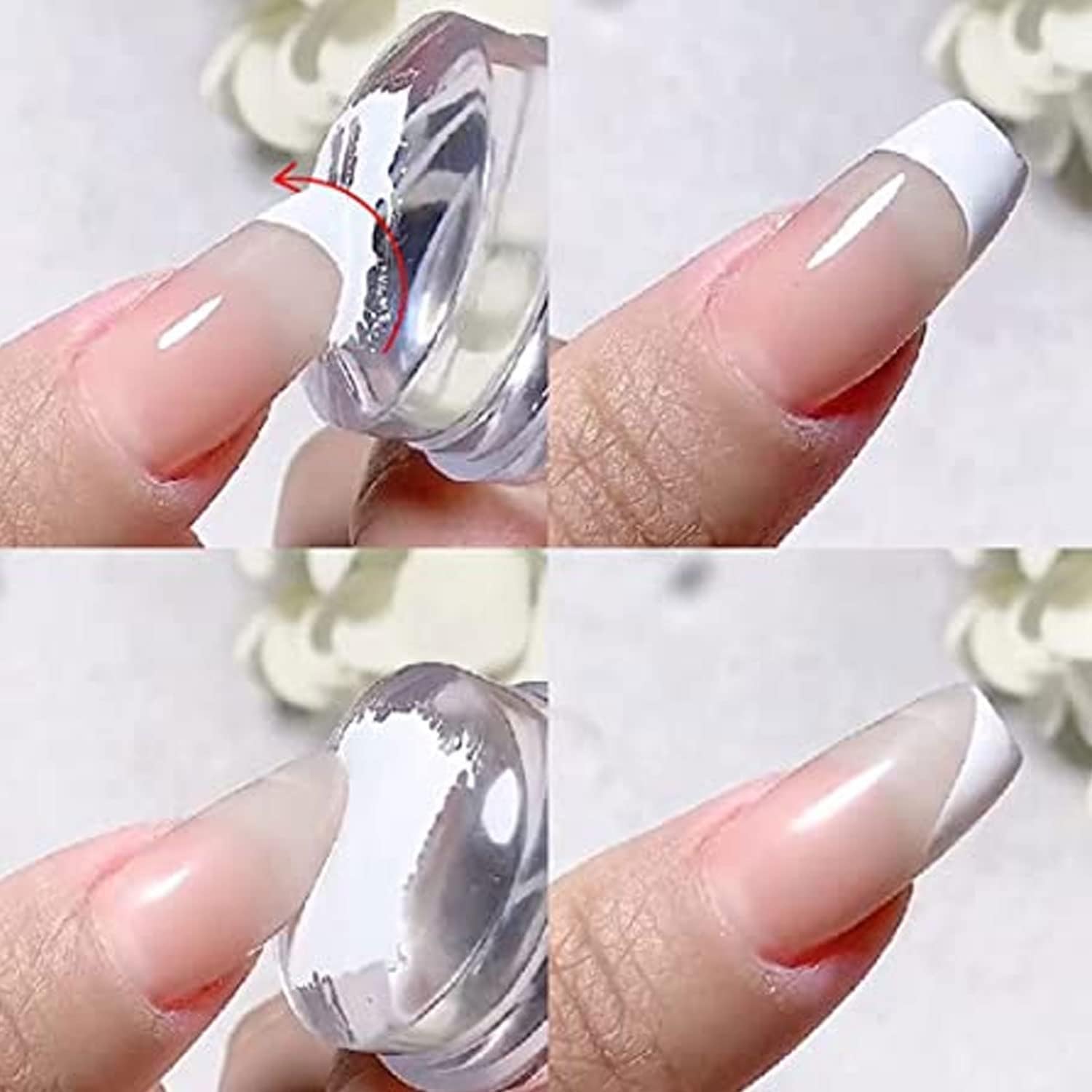 SG UNIQUE STYLE Nail Art Stamper with Silicone French Nail Stampers, Nail Scrapers and Replaceable Stamper Heads100-Time Using Soft Nail Stamper Kit DIY Nail Art Tools( stamp) 4