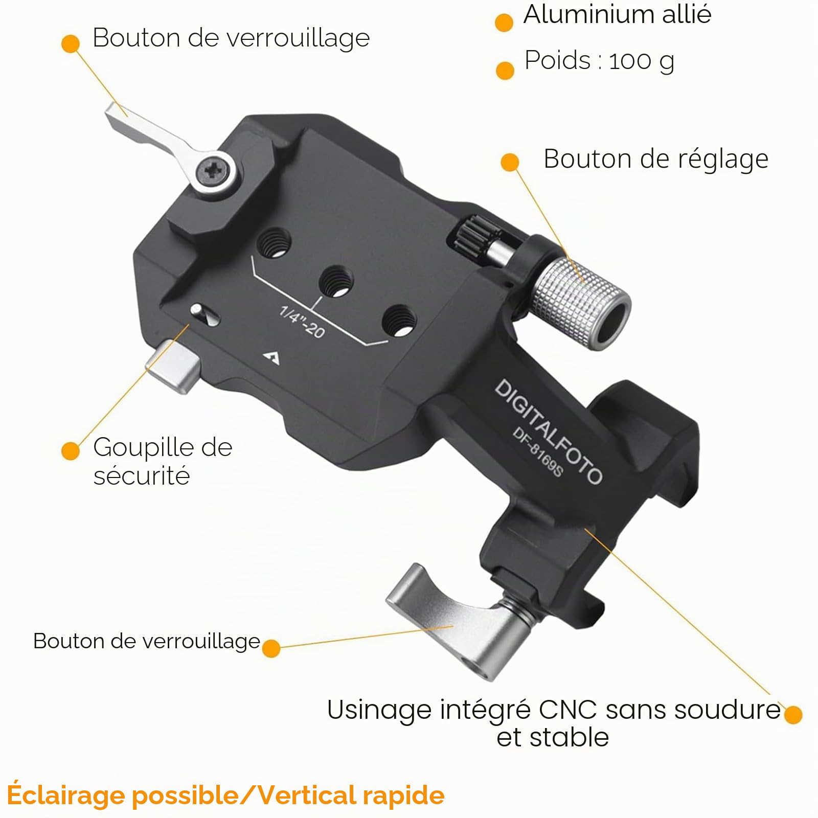 DF DIGITALFOTO RS3 Portrait, Support de Caméra Vertical RS3 2e Génération Amélioré, Compatible avec DJI Ronin RS2/RS3/RS3Pro, pour la Prise de Vue sur Les Réseaux Sociaux (IG, Youtube Shorts, Reels
