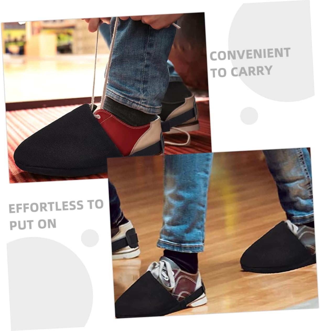 Bowling Shoe Sliders Shoe Cover Elastic Band Bowling Wear-Resist Slider Convenient Cover for Women Men
