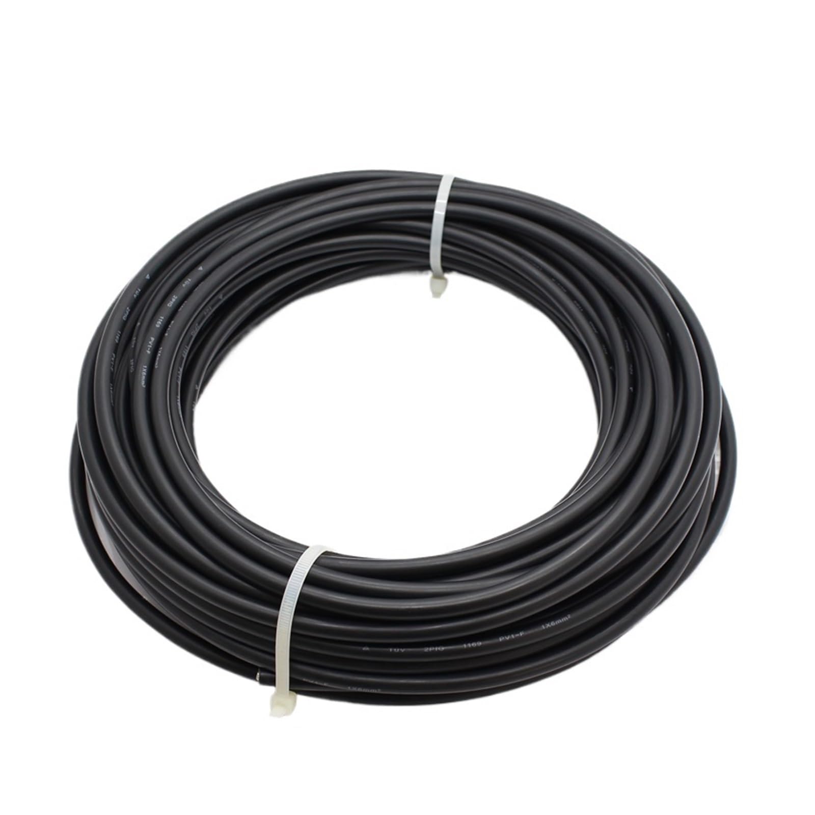 Extensión de cable fotovoltaico, Cable solar fotovoltaico, 10 metros en rollo, 4mm², 12AWG, conductor de cobre, funda XLPE, conforme EN50618, rojo y negro.(Black)